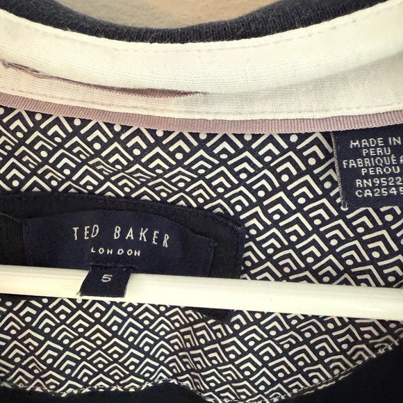 Ted Baker Navy Polo Shirt with White Accents - Picture 2 of 3